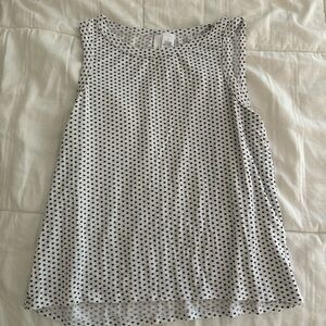 Black and White Polka Dot Sleeveless Top